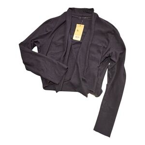 Cut Loose Linen Cotton Open Frint Cardigan Jacket Navy Blue Size L NWT USA Made